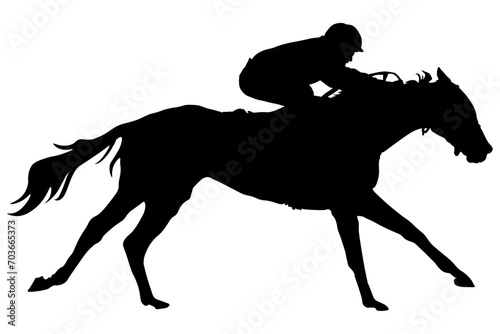 silhouette of a racehorse