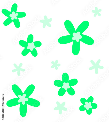four leaf clover flower pattern elemen green fresh