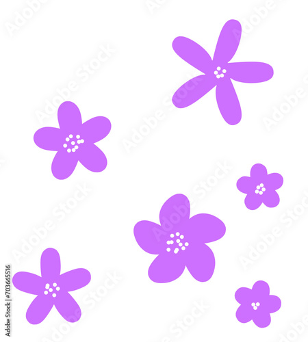set of flower pink pattern
