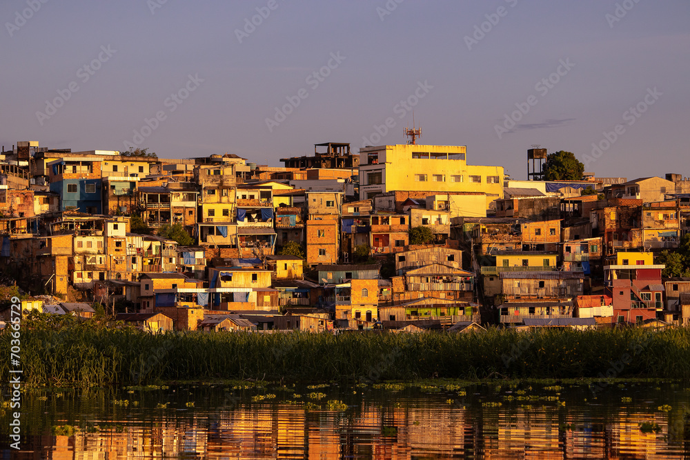 Houses on the banks of the river known by locals as stilts, are houses suspended by wood