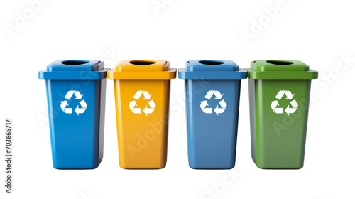 recycling bins isolated on transparent background