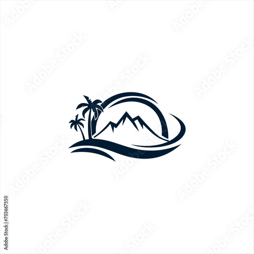 The Mountain Vector Logo Template. The main symbol of the logo is two mountains
