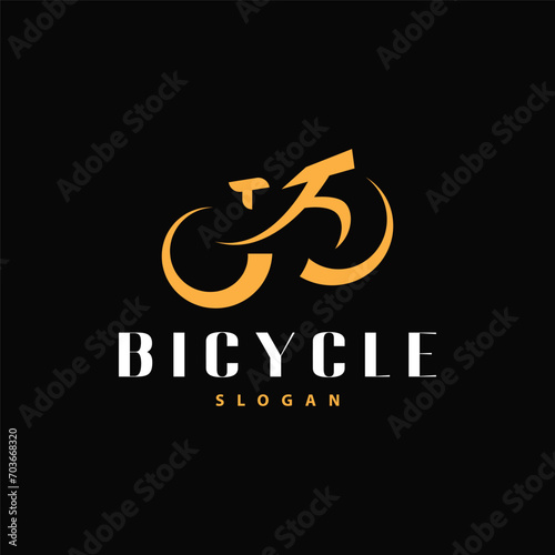 Bicycle logo design bicycle sport club simple vintage black silhouette template illustration