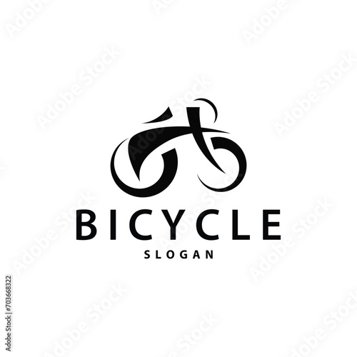 Bicycle logo design bicycle sport club simple vintage black silhouette template illustration photo