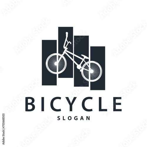 Bicycle logo design bicycle sport club simple vintage black silhouette template illustration