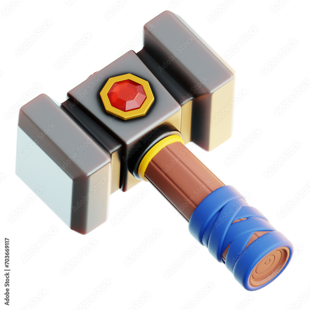 Obraz premium 3D Game Asset, Game Hammer