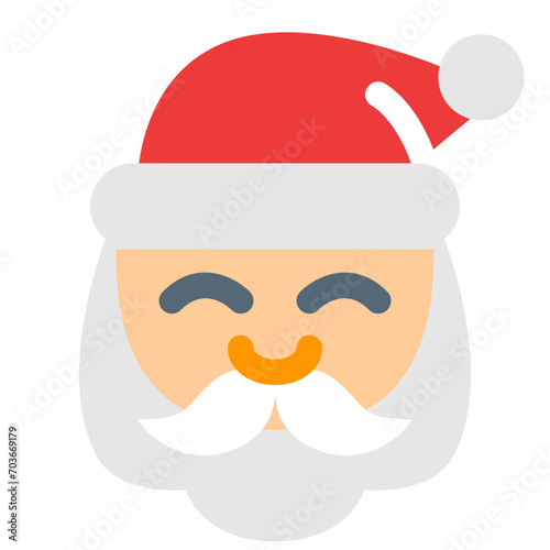 クリスマス、サンタを表すカラースタイルのアイコン