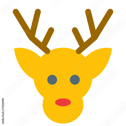 クリスマス、トナカイを表すカラースタイルのアイコン