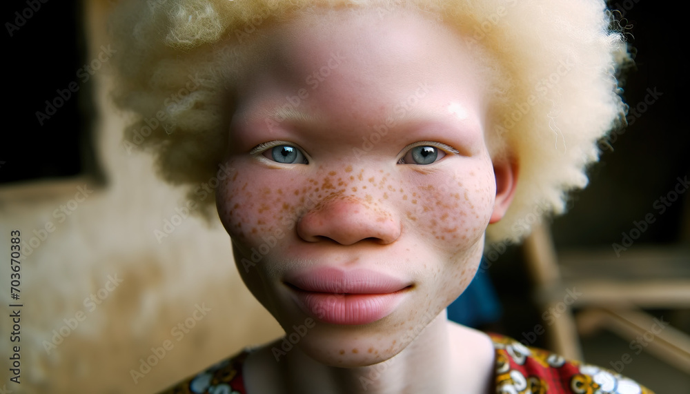 Foto De Young Albino Woman Some People With Albinism In Face In Africa 