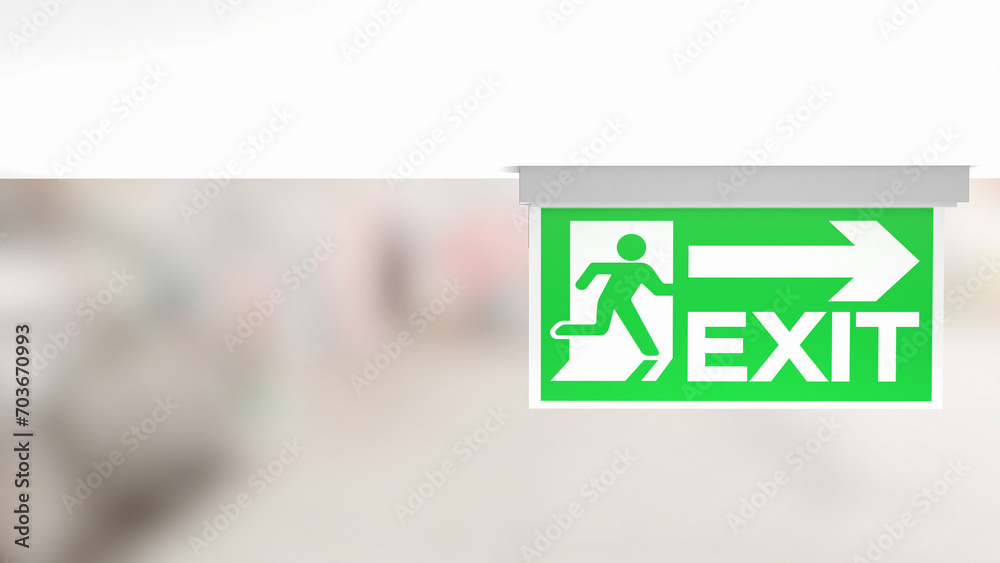 The exit sign for Background concept 3d rendering - obrazy, fototapety, plakaty 