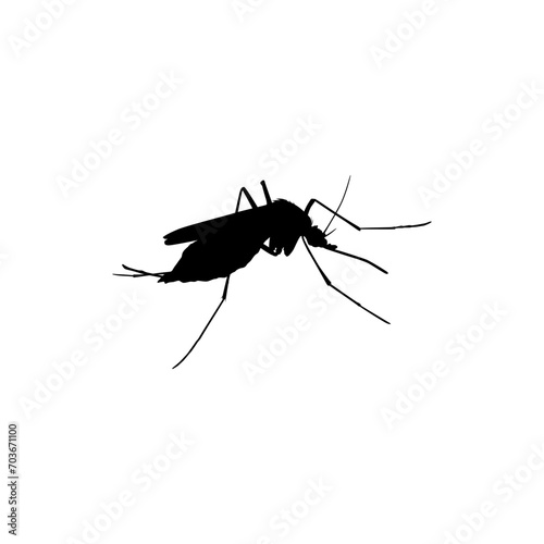 Mosquito Silhouette, can use for Art Illustration Pictogram, Website, and Graphic Design Element. Vector Illustration