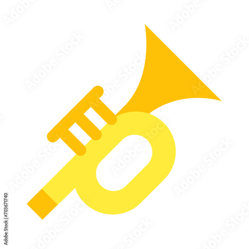 音楽、トランペットを表すカラースタイルのアイコン