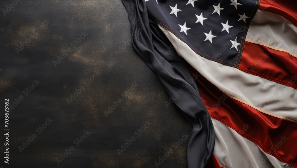custom made wallpaper toronto digitalUnited States Flag On Black Background. US flag art isolated on black background