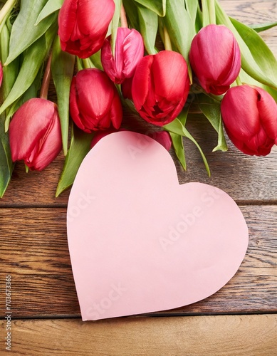 いつもありがとう（チューリップ、ハートのメッセージカード付）