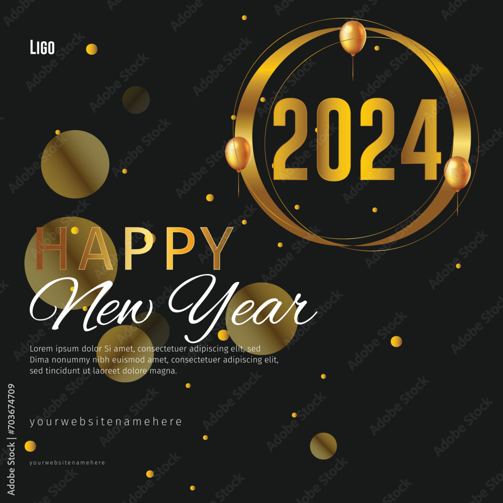 Fototapeta premium new year social media post template