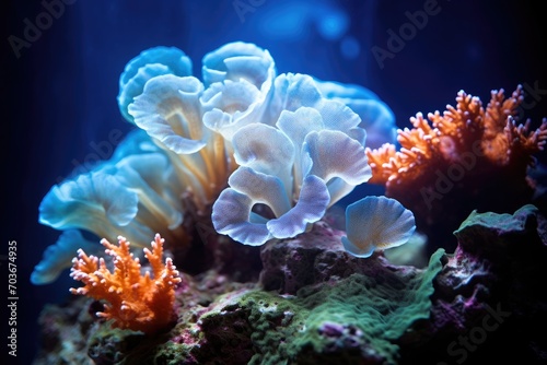Moonlit Coral: Underwater coral.
