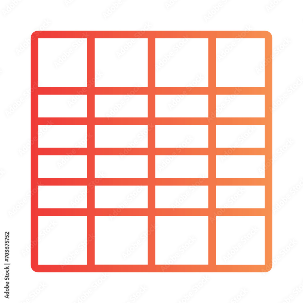 Grid Shape Creative Gradient Outline Icon Grid Shape Creative Gradient Outline Icon