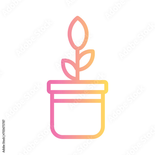 Plant Flower Leaf Gradient Outline Icon