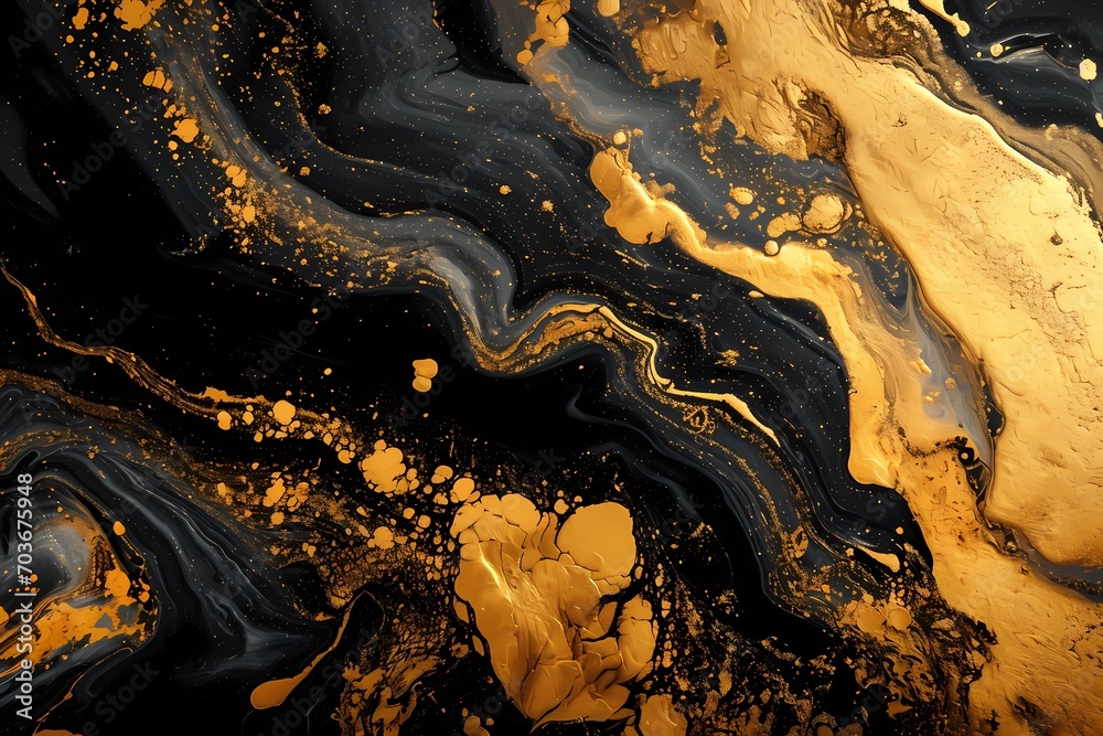 Abstract gold and black oil painting background, texture background Abstract gold and black oil painting background, texture background