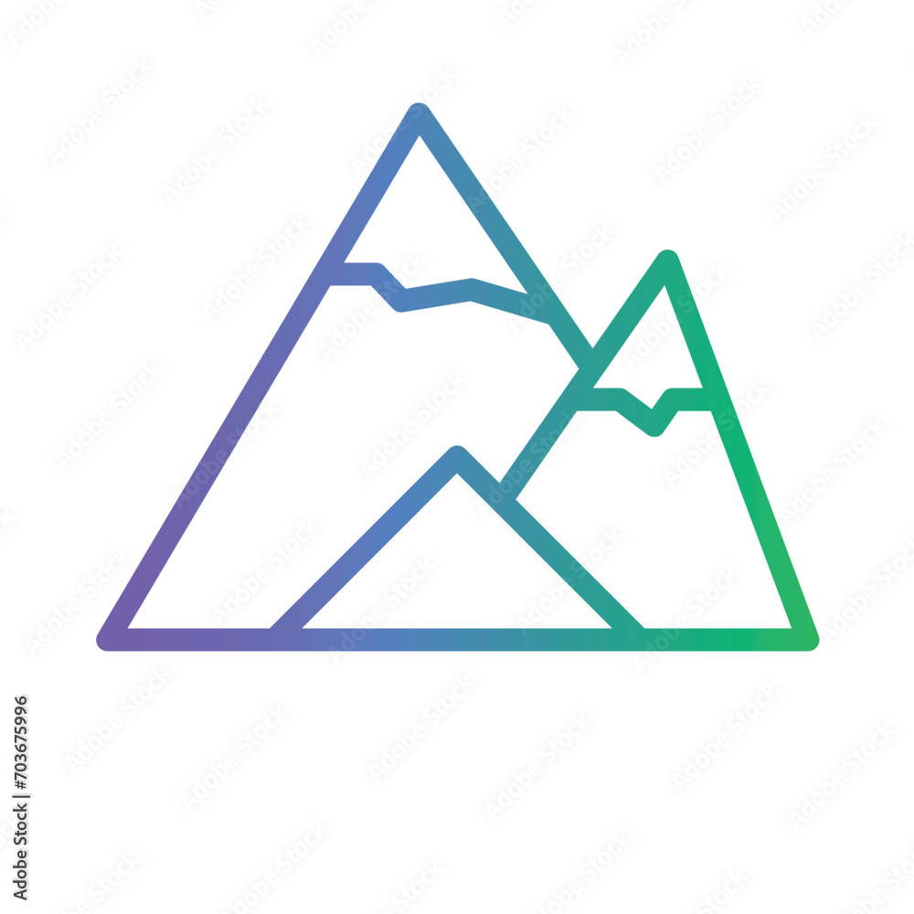 Nature Peak Rock Gradient Outline Icon Nature Peak Rock Gradient Outline Icon