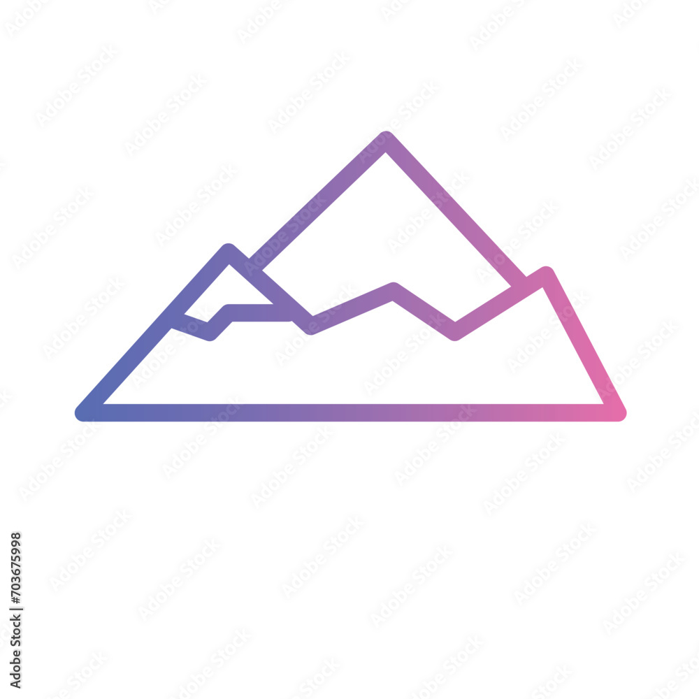 Nature Peak Rock Gradient Outline Icon Nature Peak Rock Gradient Outline Icon