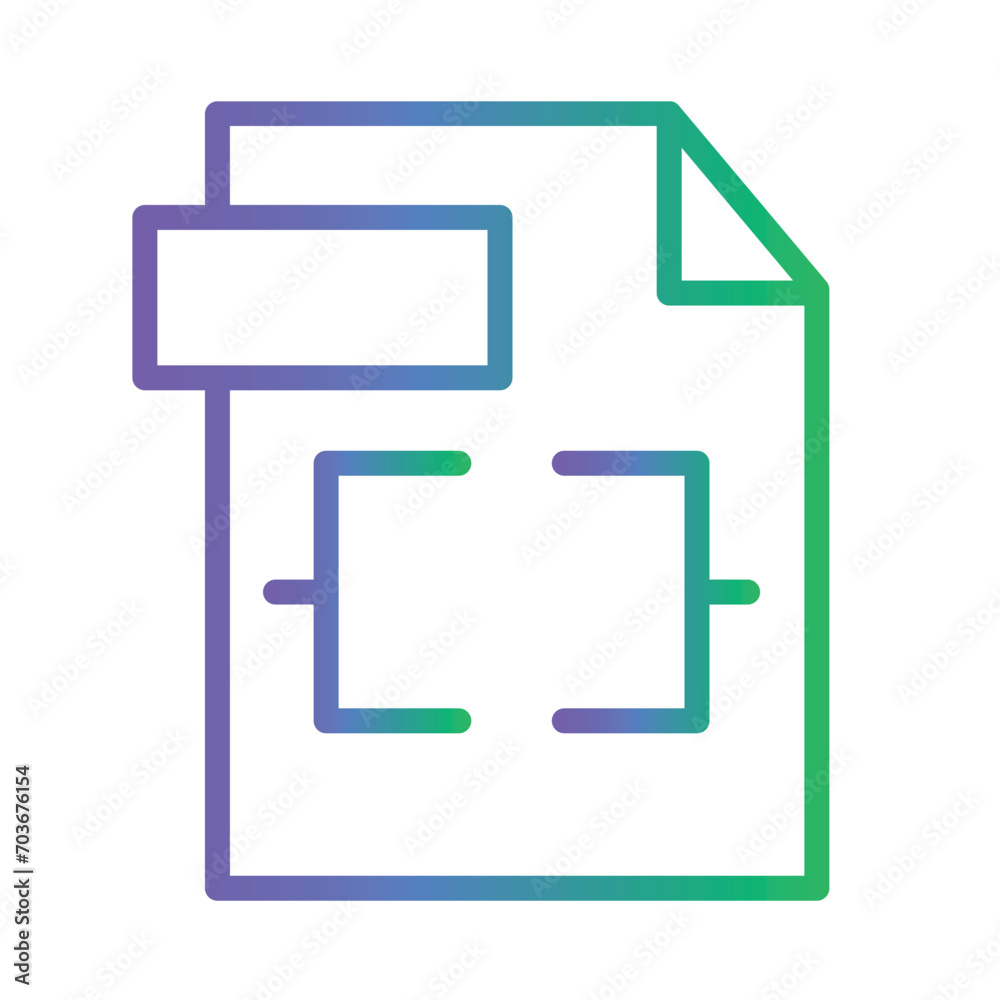 Code Coding File Gradient Outline Icon Code Coding File Gradient Outline Icon