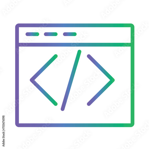 Code Web Coding Gradient Outline Icon