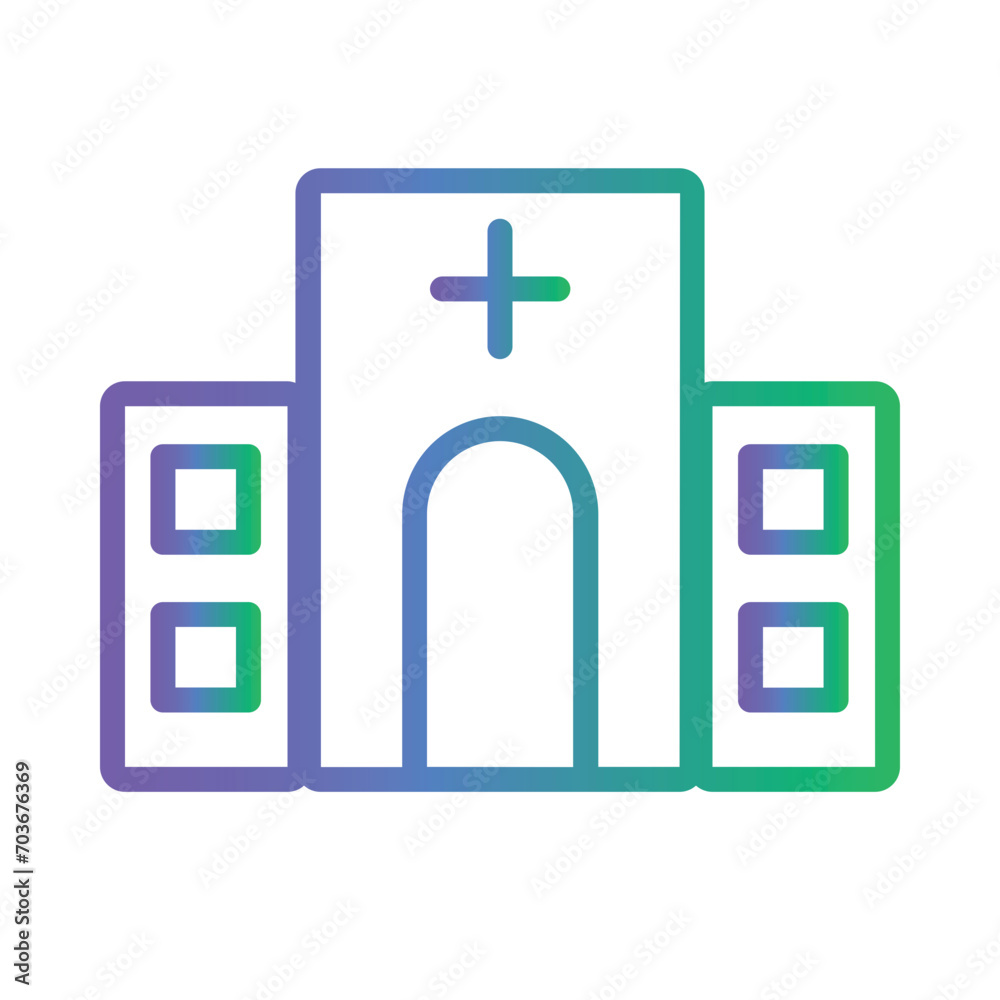 Hospital Medical Disability Gradient Outline Icon Hospital Medical Disability Gradient Outline Icon