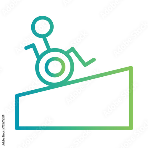 Disability Inclusive Ramp Gradient Outline Icon