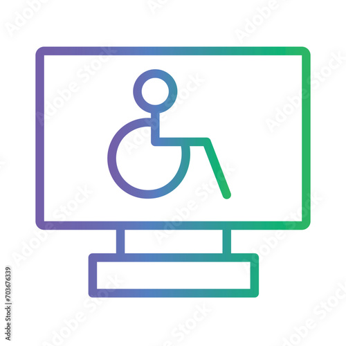 Desktop Disability Office Gradient Outline Icon