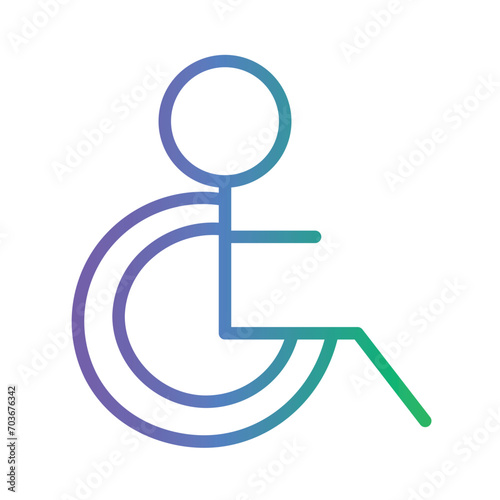 Disability Wheel Chair Gradient Outline Icon