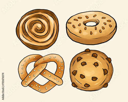 Bakery Bread Vector Illustrations Design