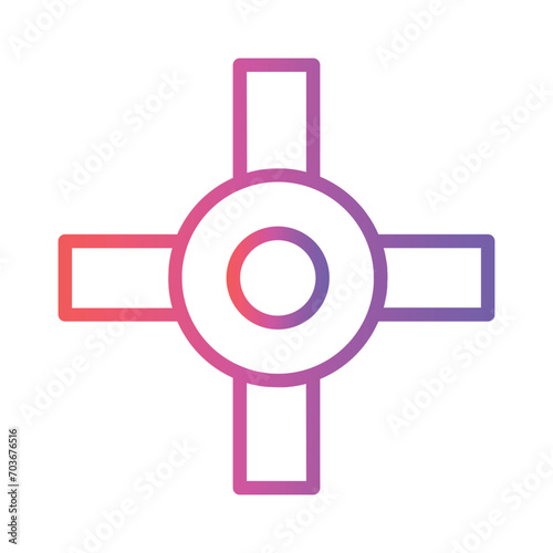 Circle Driving Road Gradient Outline Icon