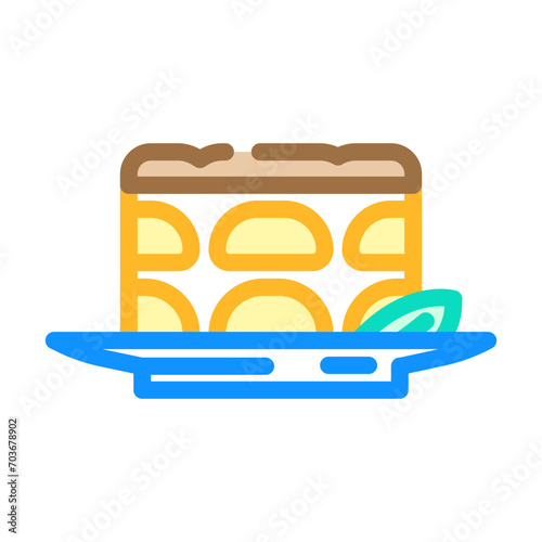 tiramisu dessert italian cuisine color icon vector. tiramisu dessert italian cuisine sign. isolated symbol illustration