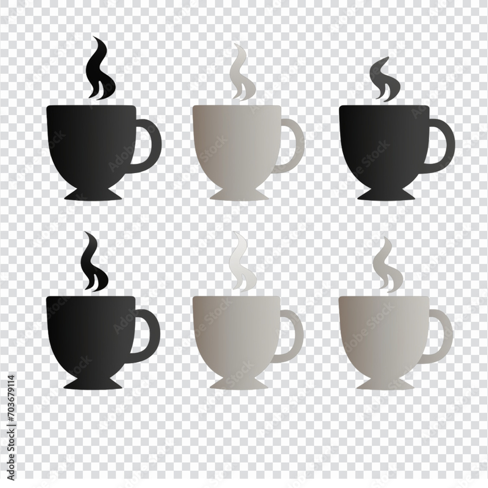 set of coffee and tea cups, set of coffee and tea cups,