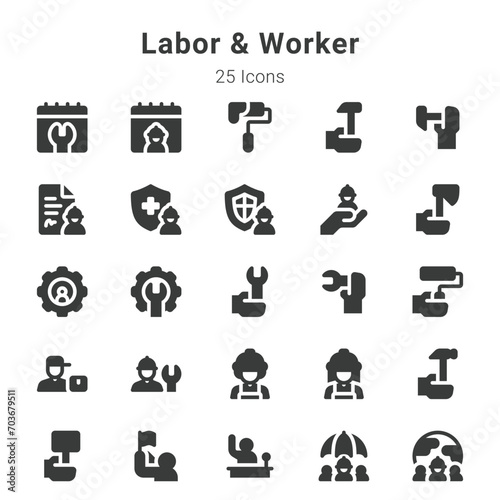 labor and worker icons