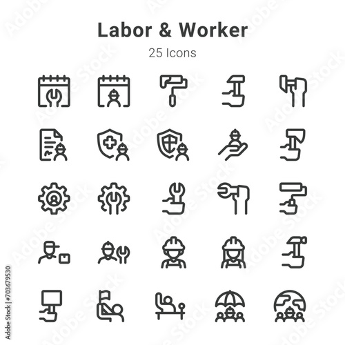 labor and worker icons