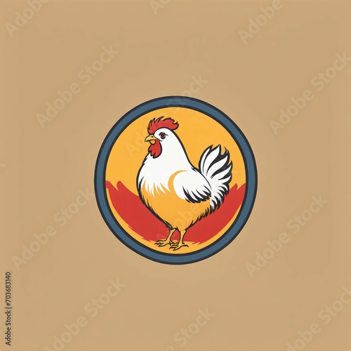 Cartoon chicken vector clip art illustration