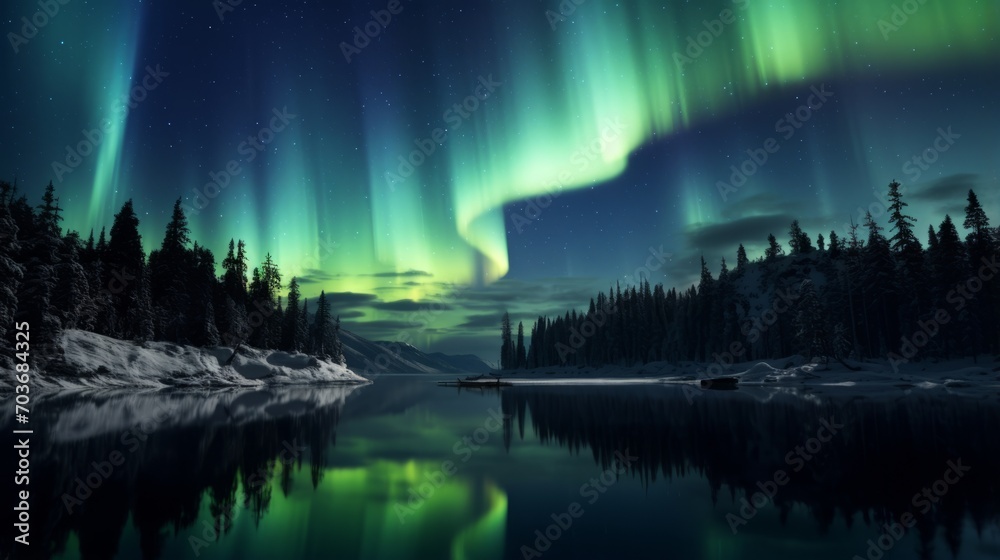 Mesmerizing Northern Lights dancing in the night sky