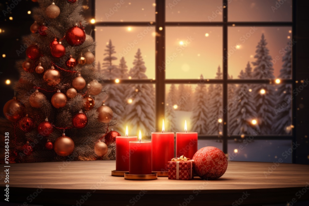 Merry Christmas and Happy New Year concept with festive ambiance