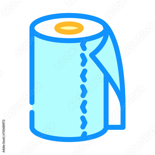 kitchen roll paper towel color icon vector. kitchen roll paper towel sign. isolated symbol illustration