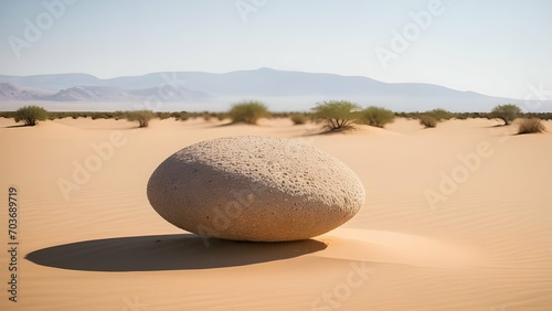 the minimalist allure of a single  perfectly placed stone in a desert. 