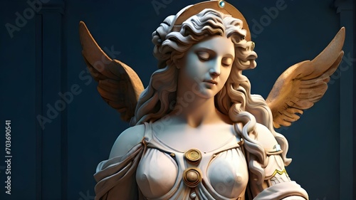 statue of angel with wings