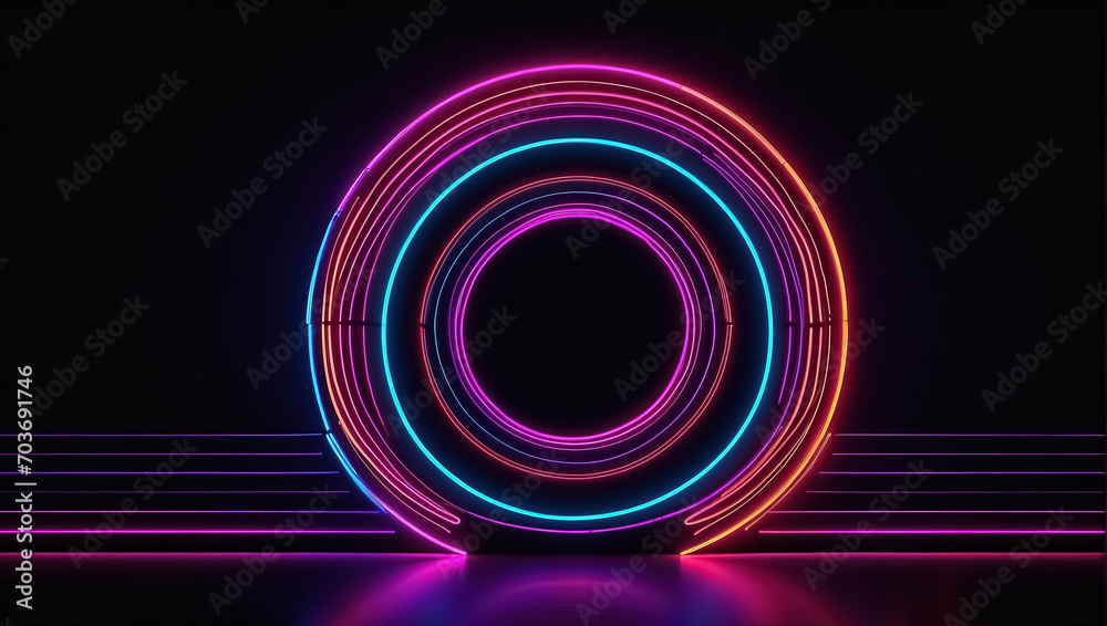 abstract background, glowing neon lines, ultraviolet light. Generative Ai abstract background, glowing neon lines, ultraviolet light. Generative Ai