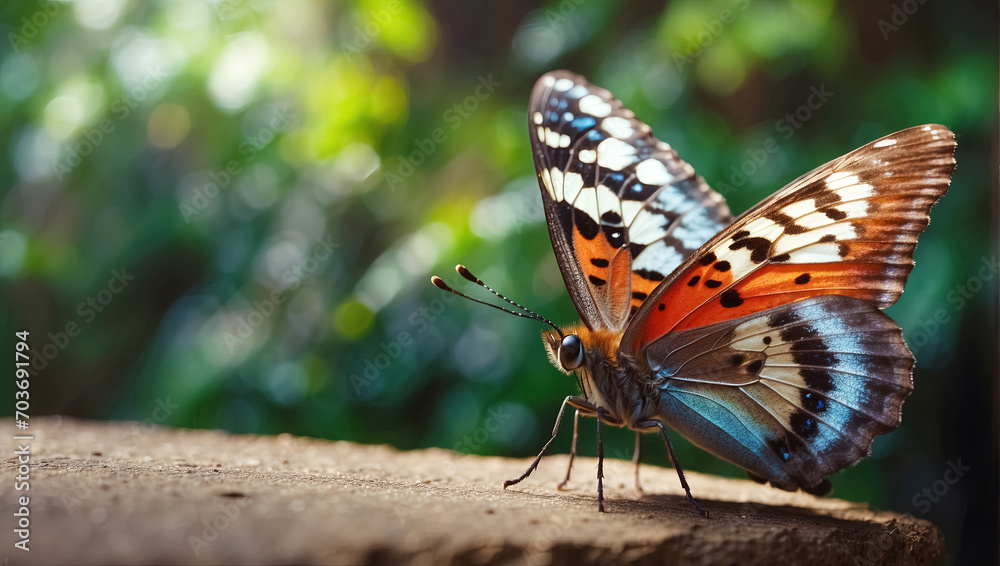 Fototapeta premium Butterfly in the garden. Generative Ai