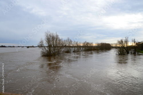 Flood at the Aiver Aller near the Town Rethem  Lower Saxony