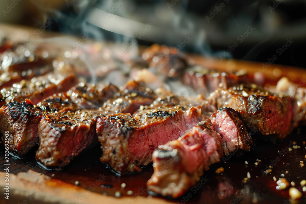 grilled meat on the grill grilled meat on the grill