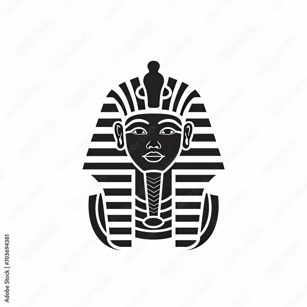 minimalist logo of a pharaoh - isolated on white background minimalist logo of a pharaoh - isolated on white background