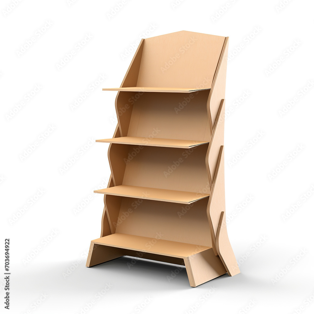 Paper display stand on white background