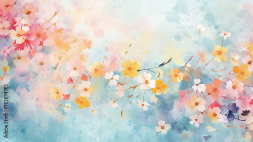 floral watercolor wallpaper texture. Floral background.
